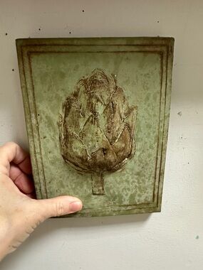 Rustic Green Artichoke Wall Plaque - Home Art